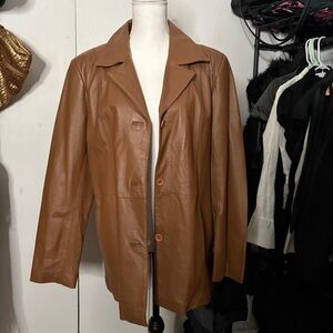 Dialogue Tan Leather Jacket
